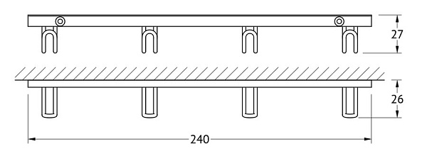 Планка с 4-мя крючками FBS Ryna RYN 032