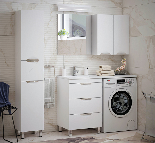 Тумба с раковиной напольная COROZO "Алиот 120" белая