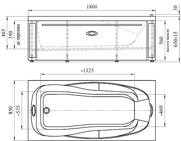 Акриловая ванна Radomir Парма-дона 180х85 R