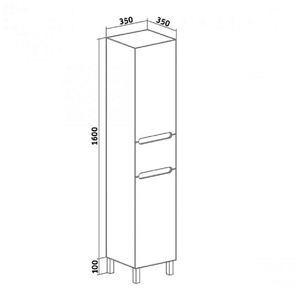 Шкаф-пенал Runo "Парма 35" R с б/к