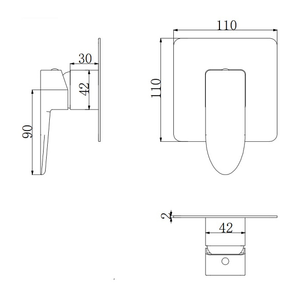 Смеситель для раковины скрытого монтажа Omnires Siena SN7345CR хром