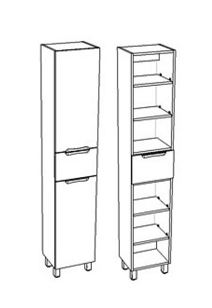 Шкаф-пенал напольный COROZO "Алиот 35" белый