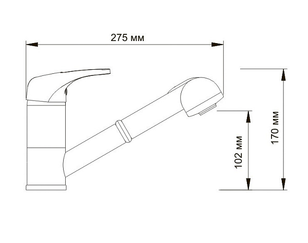 Смеситель для кухни с выдвижным душем WasserKraft Oder 6365