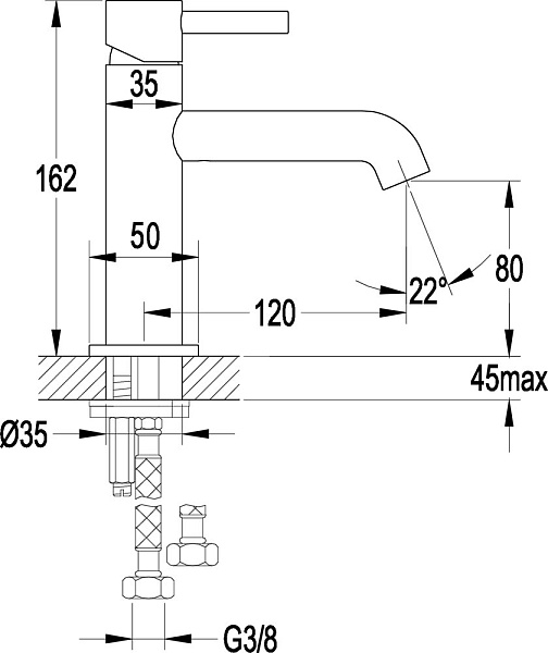 Смеситель для раковины Omnires Y 1210NBLGL черный-золото