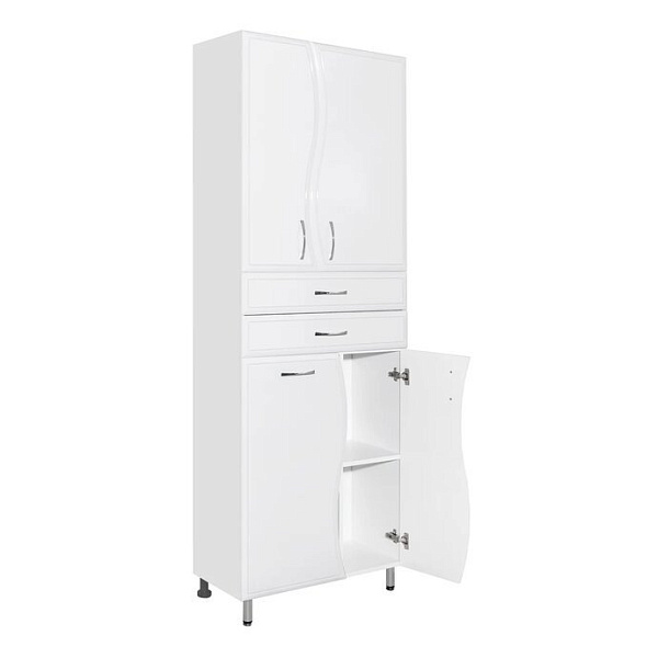 Пенал Style Line Волна 70 2 ящ/корзина белый 