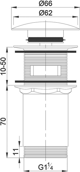 Донный клапан click-clack к сифону Omnires A706GL золото