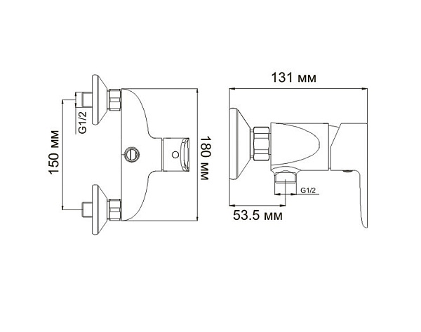 Смеситель для ванны с душем WasserKraft Leine 3502