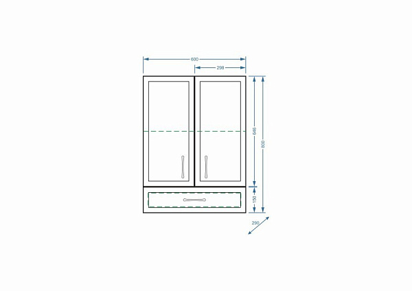 Настенный шкаф Stella "Концепт 60/80" белый 1 ящик