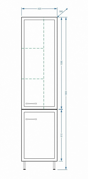 Шкаф-пенал напольный Stella "Концепт 42" белый
