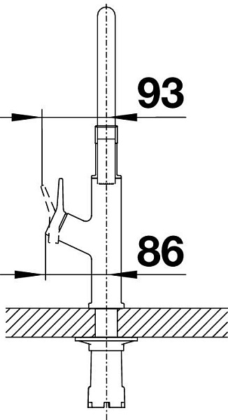 Смеситель для кухни Blanco Solenta-S Senso с выдвижным душем (рычаг управления слева)
