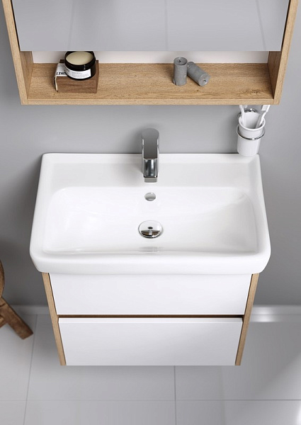 Тумба с раковиной подвесная Aqwella "City 60" дуб балтийский