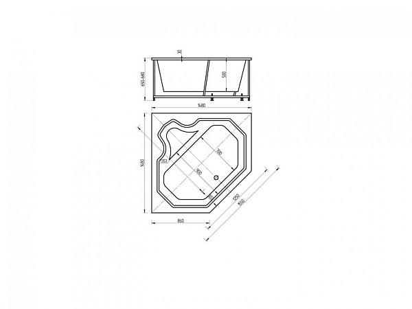 Акриловая ванна AQUATEK Лира 148х148
