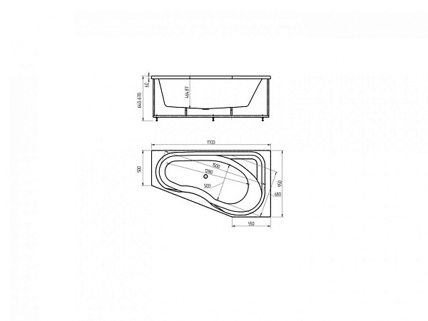 Акриловая ванна AQUATEK Медея 170х95