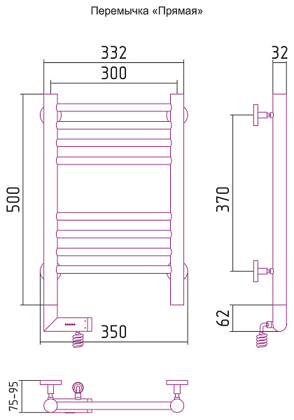 Полотенцесушитель СУНЕРЖА Богема 2.0 500х300