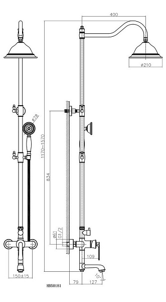 Душевая система со смесителем Haiba HB24181-5