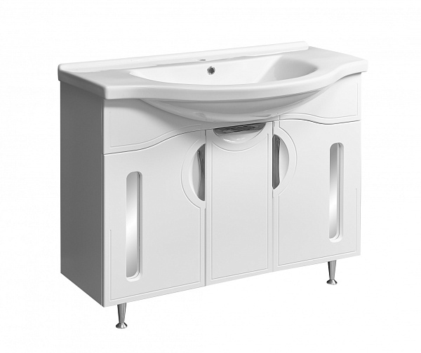 Тумба с раковиной напольная Stella "Сильва 100" белая