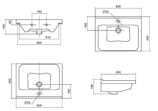 Раковина подвесная Santek Миранда 60