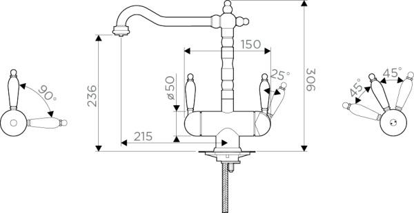 Смеситель для кухни Omoikiri Amagasaki-O