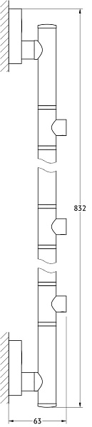 Штанга для 3-х аксессуаров FBS Luxia LUX 075