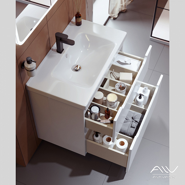 Тумба с раковиной Alavann Berta 80 белая
