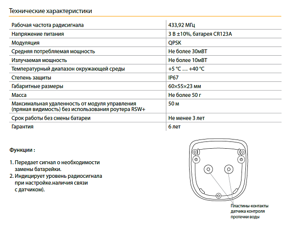 Датчик протечки воды Neptun RSW+