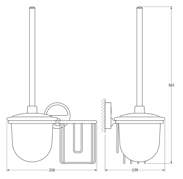 Держатель освежителя воздуха с туалетным ершиком с крышкой FBS Luxia LUX 059