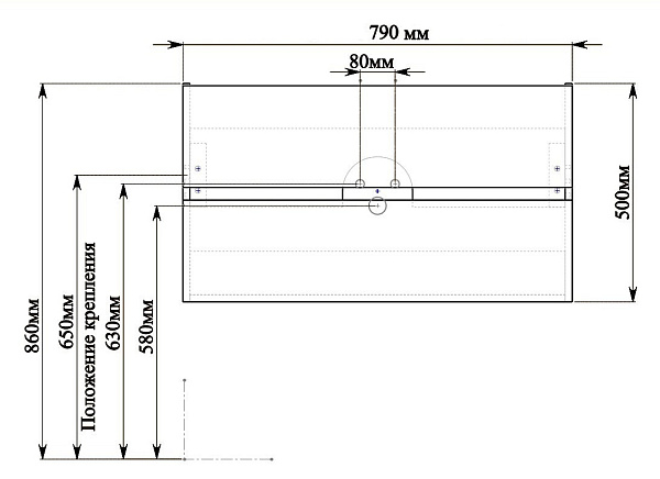 Тумба с раковиной подвесная Sanvit Рольф-2 80 см