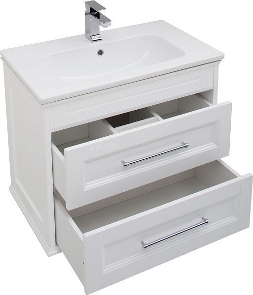Тумба с раковиной Aquanet "Бостон М 80" белый матовый