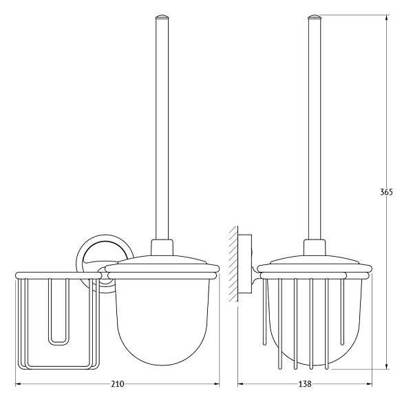 Держатель освежителя воздуха с туалетным ершиком с крышкой FBS Ellea ELL 058