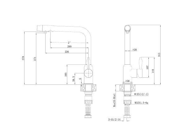 Смеситель для кухни Haiba HB70301