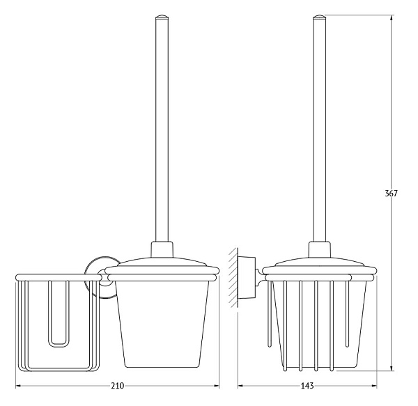 Держатель освежителя воздуха с туалетным ершиком с крышкой FBS Nostalgy NOS 058
