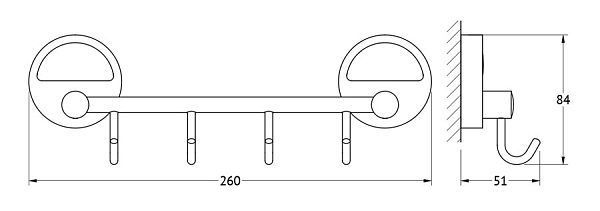 Штанга с 4-мя крючками FBS Luxia LUX 025