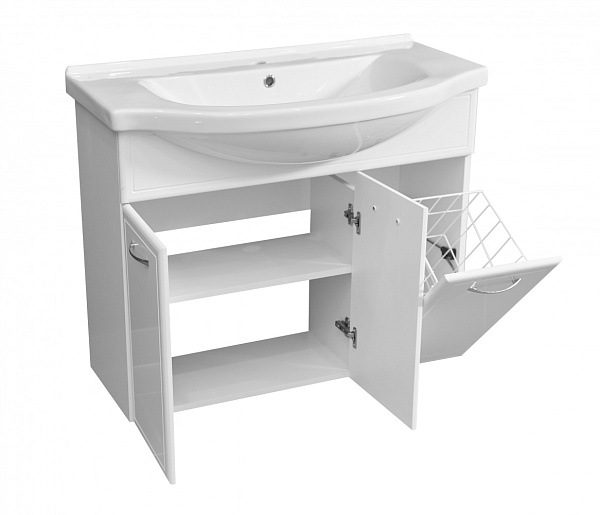 Тумба с раковиной напольная Stella "Концепт 90" белая с б\к