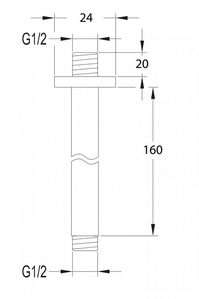 Кронштейн душевой потолочный Omnires RS23CR хром