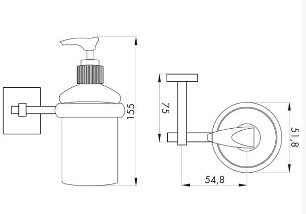 Дозатор настенный Veragio Squadrina VR.SQR-4670.CR