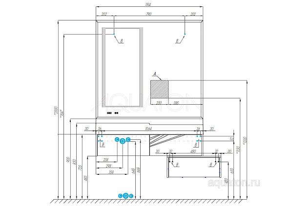 Комод Aquaton "Сакура 100" ольха наварра/белый глянец (1 ящик)