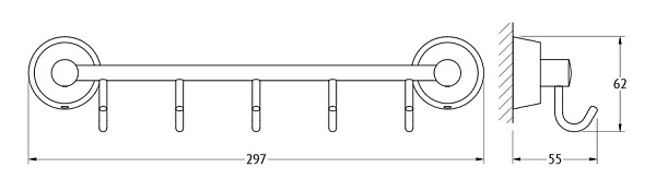 Штанга с 5-ю крючками FBS Vizovice VIZ 026