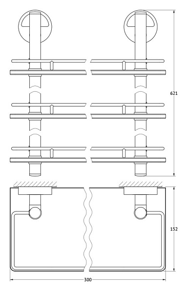 Полка 3-х ярусная FBS Luxia LUX 067