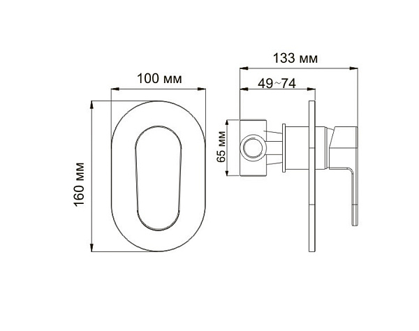 Смеситель скрытого монтажа для ванны и душа WasserKraft Donau 5351