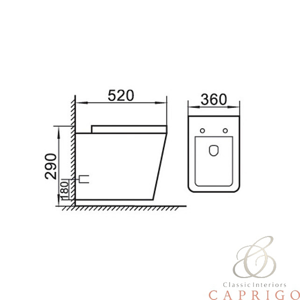 Унитаз подвесной Caprigo Style S-1203