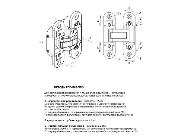 Дверная петля скрытой установки Forme INVISIO F80