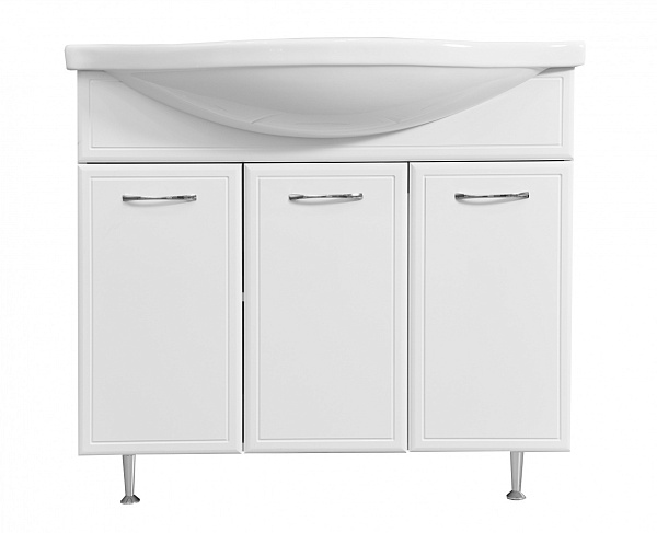Тумба с раковиной напольная Stella "Концепт 90" белая с б\к