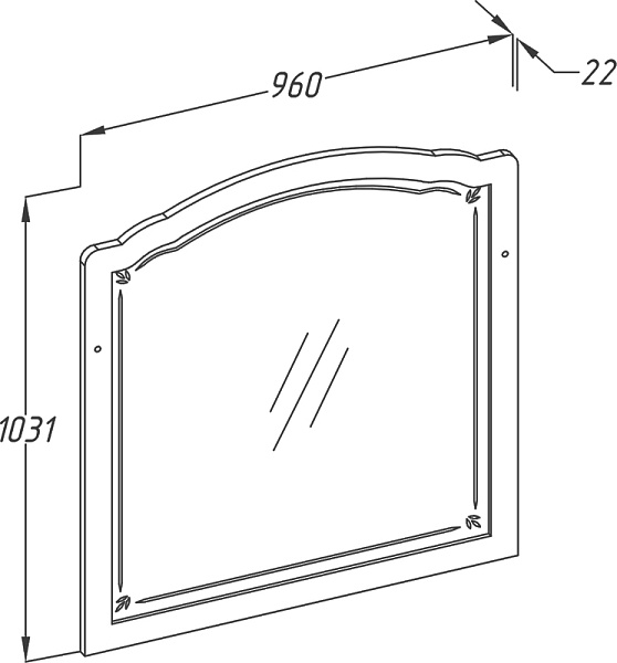 Зеркало Opadiris "Лоренцо 100" светлый орех