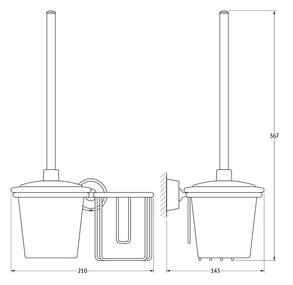 Держатель освежителя воздуха с туалетным ершиком с крышкой FBS Vizovice VIZ 059