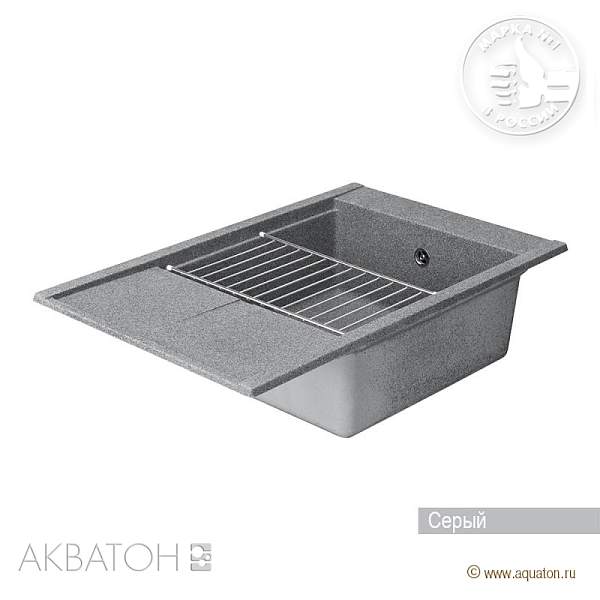 Кухонная мойка Aquaton Делия 78 1A715132DE230 серый