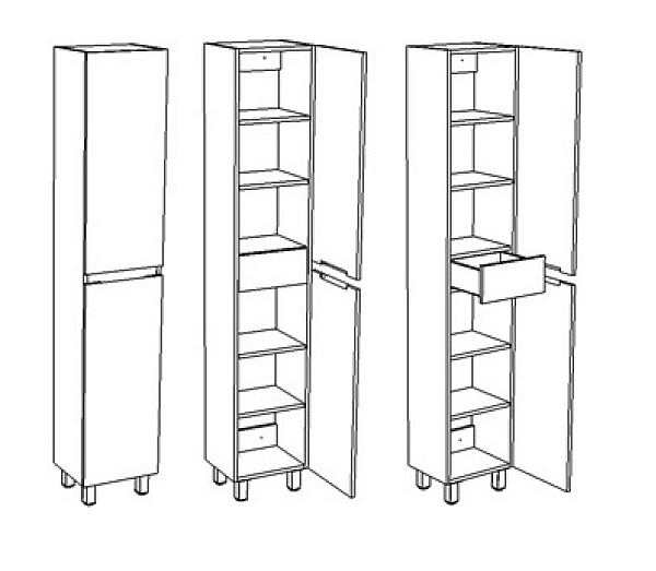 Шкаф-пенал напольный COROZO "Альтаир 60" белый