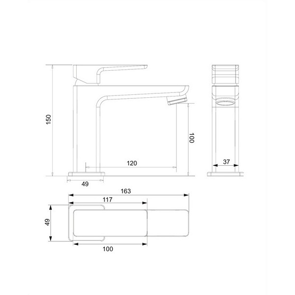 Смеситель для раковины Omnires Parma 7410 графит