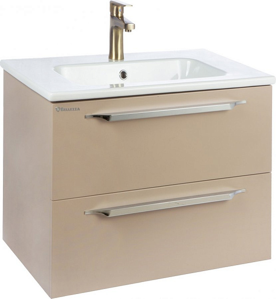 Тумба с раковиной Bellezza "Луиджи 60" капучино (2 ящика)