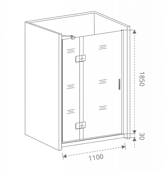 Душевая перегородка Good Door Saturn WTW-110-C-CH-L