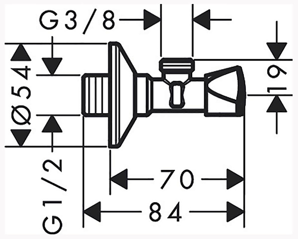 Запорный вентиль Hansgrohe E 13902000